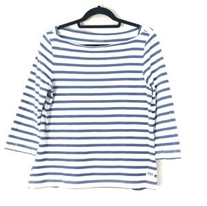Kate Spade Broome Street blue and white stripe top